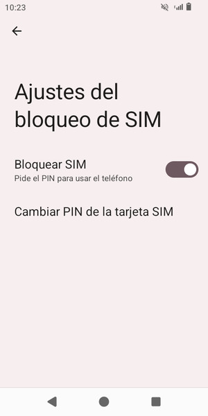 Seleccione Cambiar PIN de la tarjeta SIM