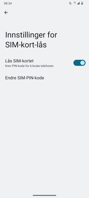 Velg Endre SIM-PIN-kode