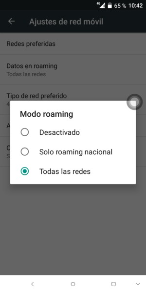 Seleccione la opción deseada