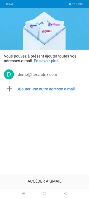 Sélectionnez ACCÉDER À GMAIL