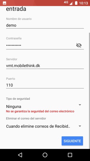 Desplácese hacia abajo y seleccione SIGUIENTE