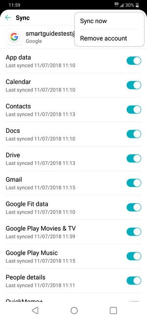 Select Sync now
