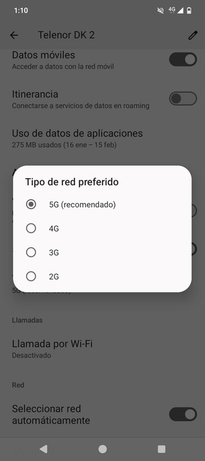 Seleccione la opción deseada