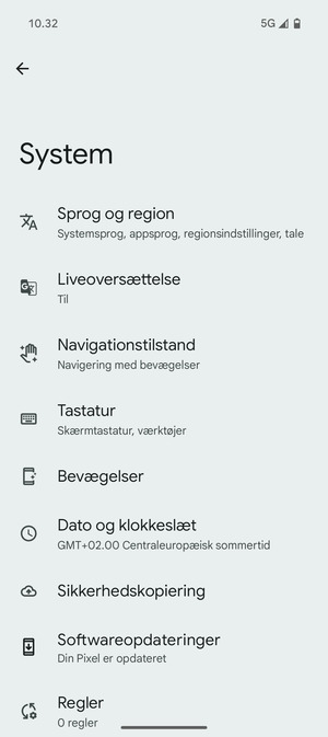 Vælg Sikkerhedskopiering
