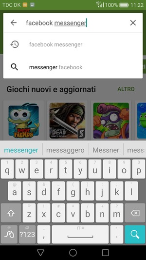 Inserisci il nome dell'app e seleziona Ricerca