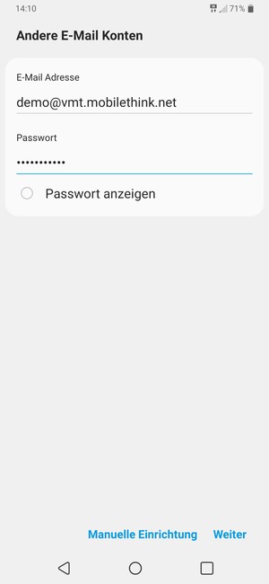 Geben Sie Ihre E-Mail-Adresse und Ihr Passwort ein. Wählen Sie Weiter