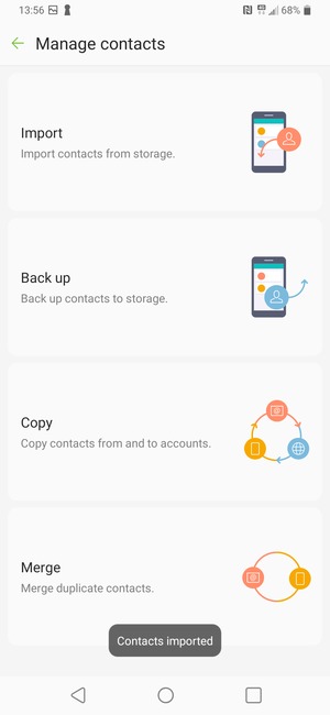 Your contacts will be saved to your Google account and saved to your phone the next time Google is synced.