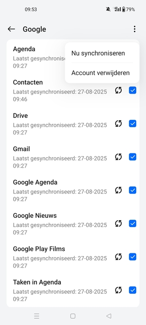 Selecteer Nu synchroniseren