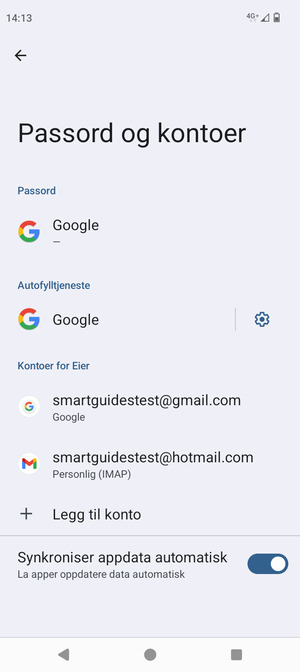 Velg din Google-konto
