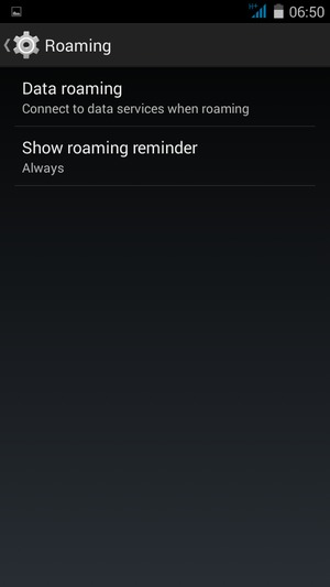 Select Data roaming