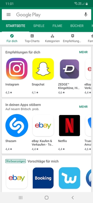 Wählen Sie die Suchleiste