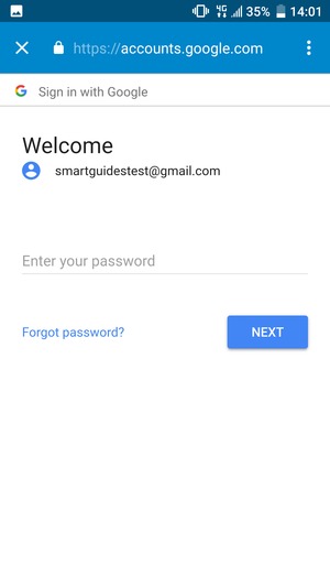 Enter your password and select NEXT