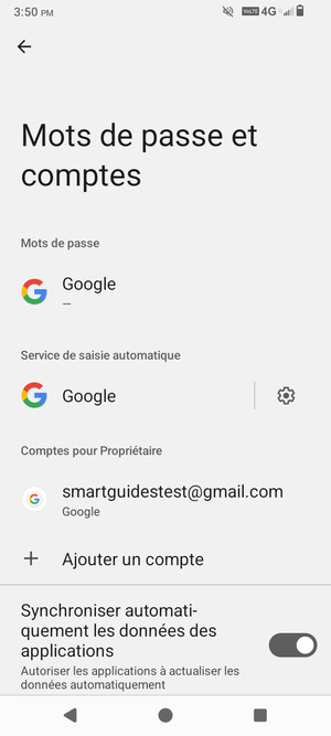 Sélectionnez votre compte Google