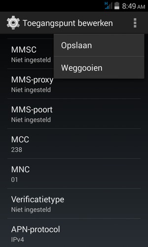 Selecteer Opslaan