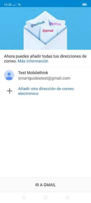Seleccione IR A GMAIL