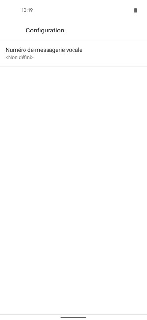 Sélectionnez Numéro de messagerie vocale