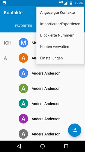 Wählen Sie Importieren/Exportieren
