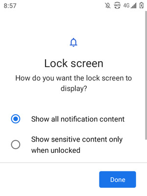 Select your preferred option and select Done