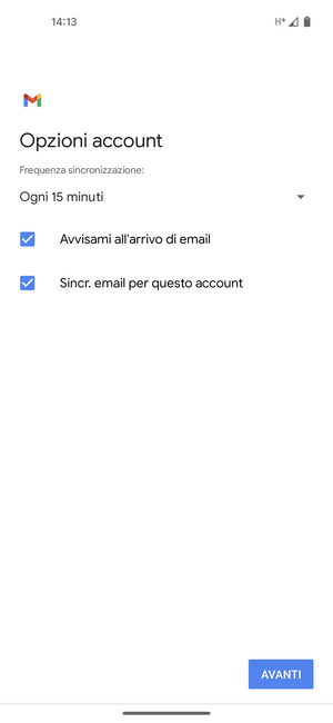 Seleziona AVANTI