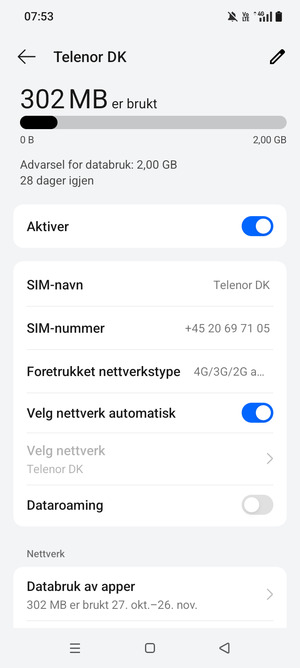 For å bytte nettverk hvis det oppstår nettverksproblemer, slå av Velg nettverk automatisk