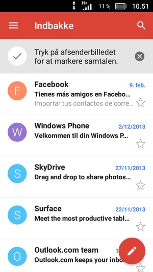 Din Hotmail er klar til brug