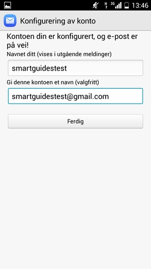 Gi kontoen din et navn, og skriv inn navnet ditt. Velg Ferdig / Neste