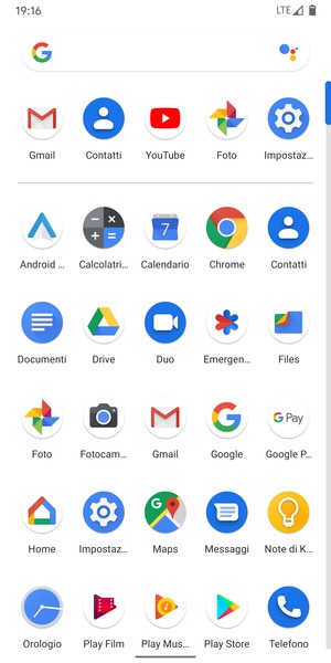 Seleziona Impostazioni