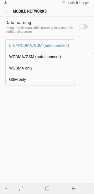 Select GSM only to enable 2G