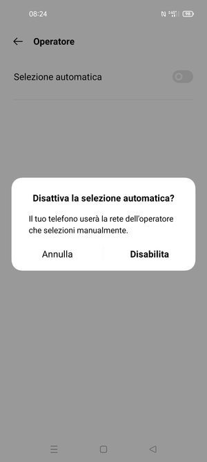 Seleziona Disabilita