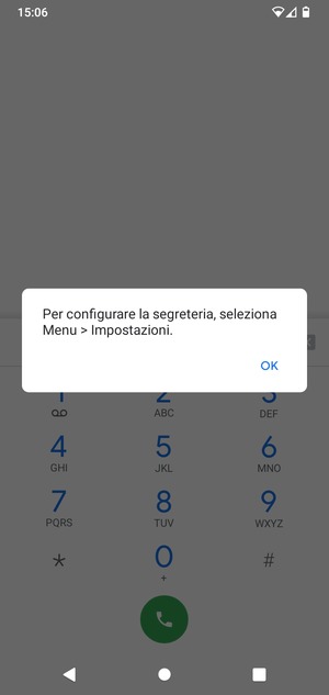 Se la segreteria telefonica non è configurata, seleziona OK