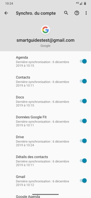 Sélectionnez le bouton du Menu