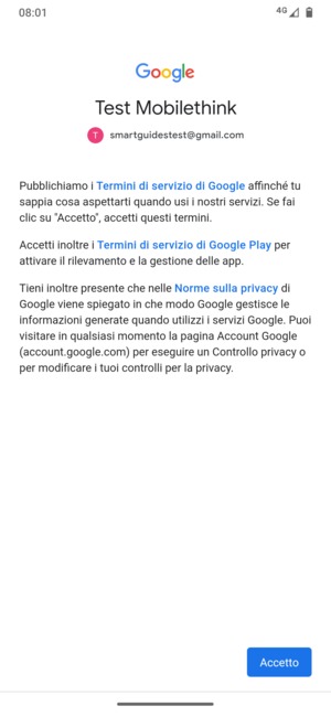 Seleziona Accetto