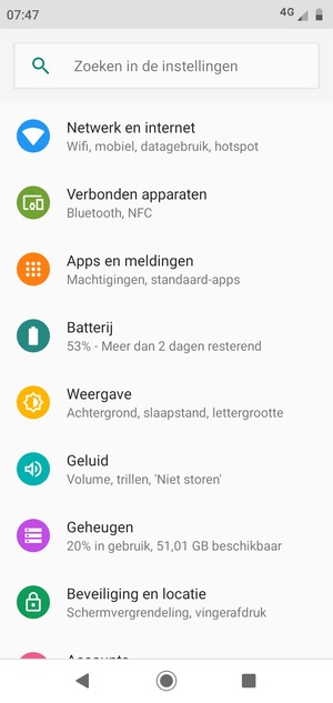 Selecteer Netwerk en internet
