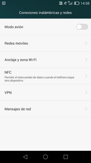 Seleccione Anclaje y zona Wi-Fi