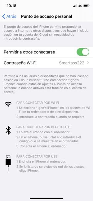Seleccione Contraseña Wi-Fi