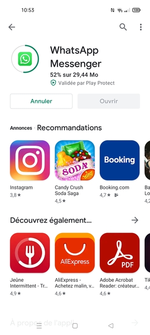 Veuillez attendre la fin de la procédure d'installation