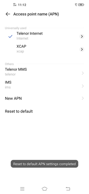 Select New APN