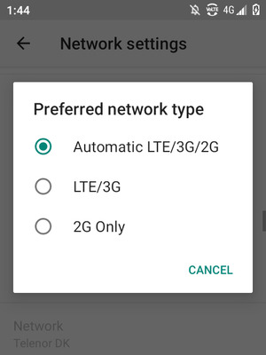 Select your preferred option