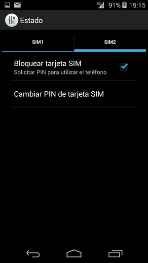 Seleccione SIM1 o SIM2 y seleccione Cambiar PIN de tarjeta SIM