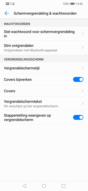 Selecteer Stel wachtwoord voor schermvergrendeling in