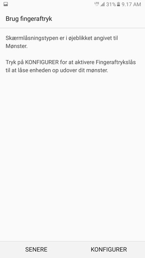 Vælg SENERE