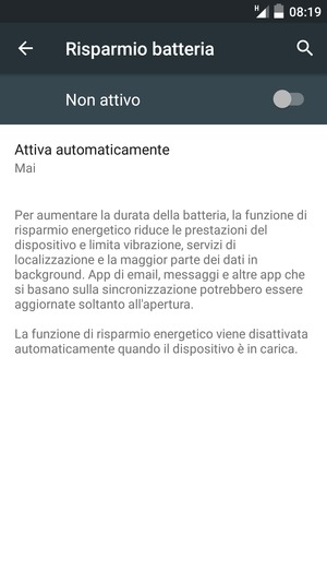 Attiva Risparmio batteria