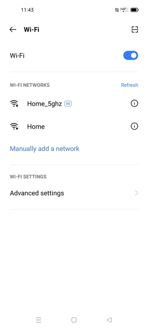 Select the wireless network you want to connect to