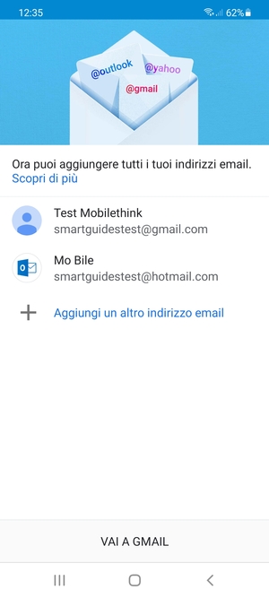 Seleziona VAI A GMAIL