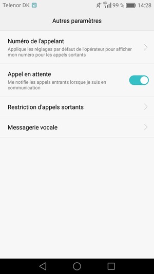 Sélectionnez Messagerie vocale