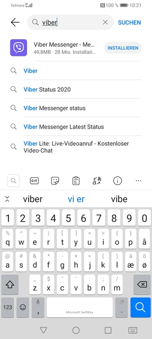 Geben Sie den Namen der App ein und wählen Sie Suchen