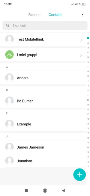 Seleziona il tasto Menu