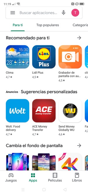 Seleccione la barra de Búsqueda