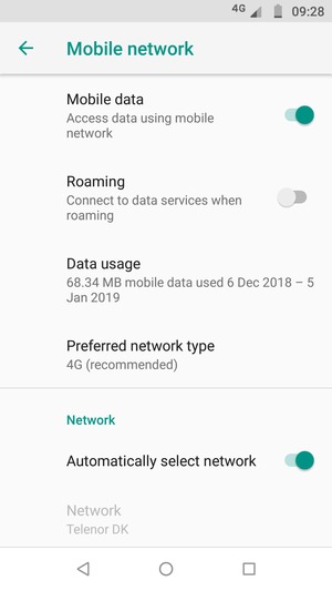 Turn off Automatically select network