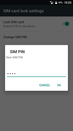 Enter your New SIM PIN and select OK